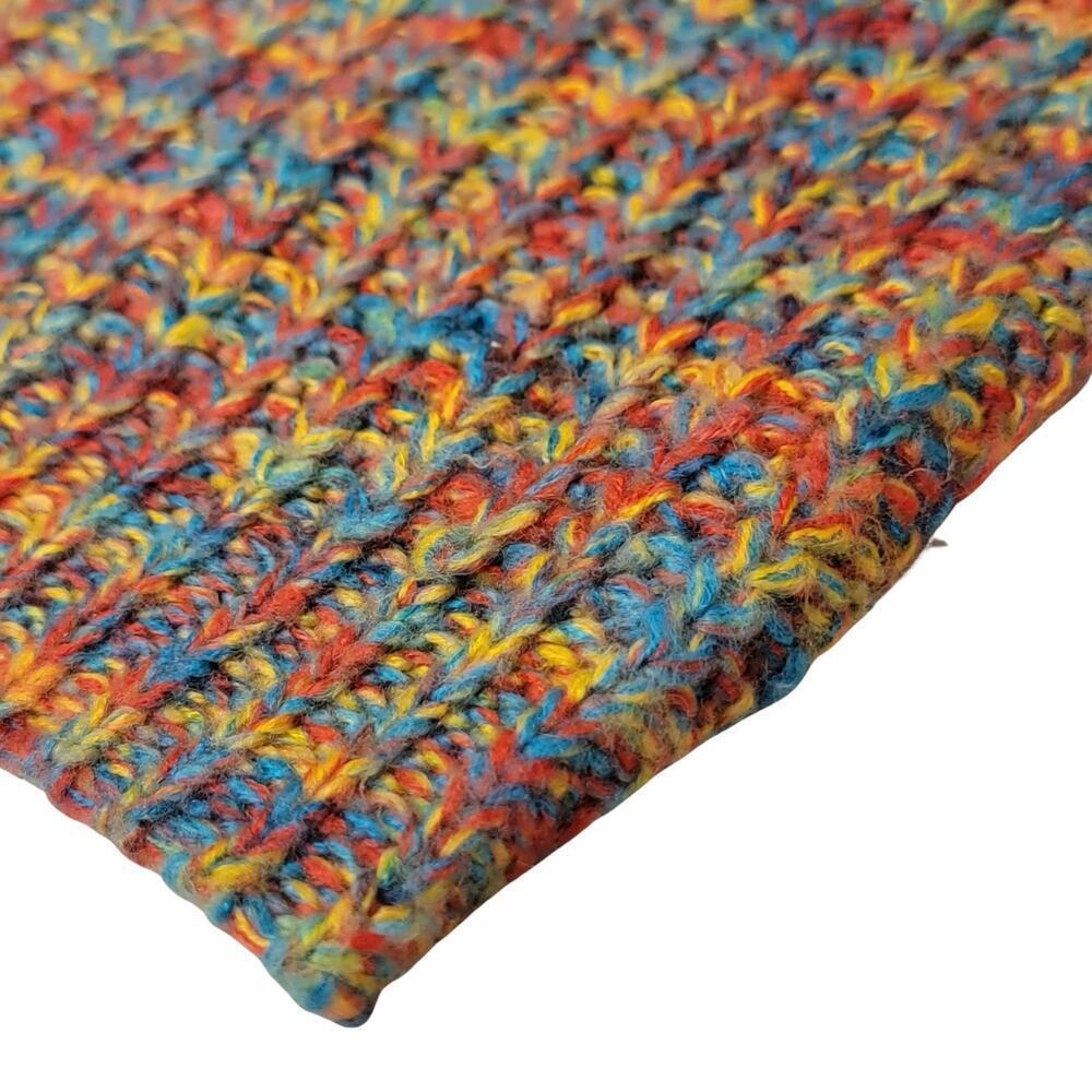 LEA & VIOLA Rainbow Puff Sleeve Sweater Womens L Beautiful Eclectic Winter Style - Picture 7 of 12